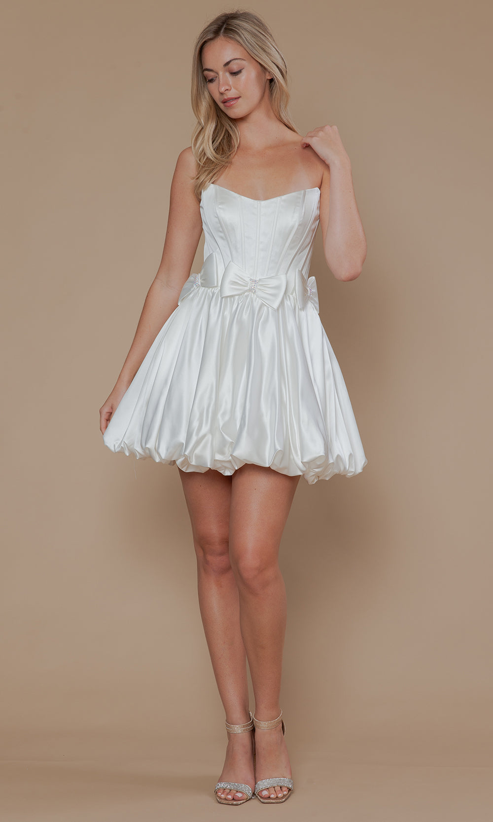 Poly USA 9950 - Bubble Hem Corset A-Line Dress Cocktail Dresses