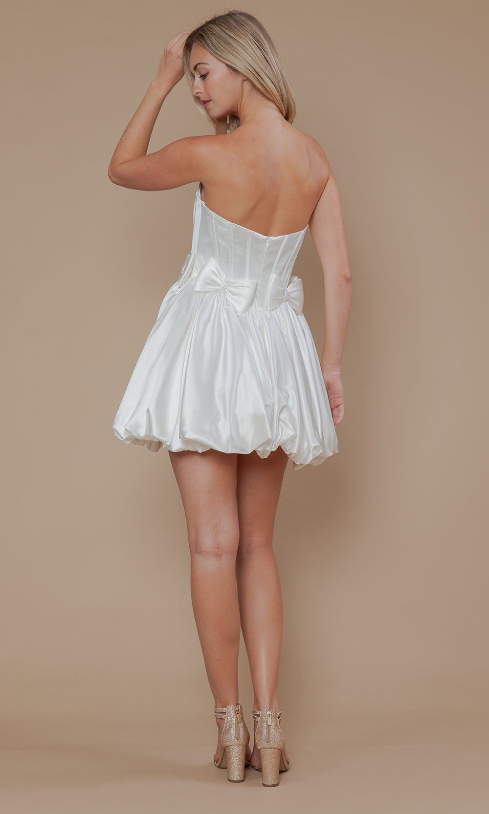 Poly USA 9950 - Bubble Hem Corset A-Line Dress Cocktail Dresses