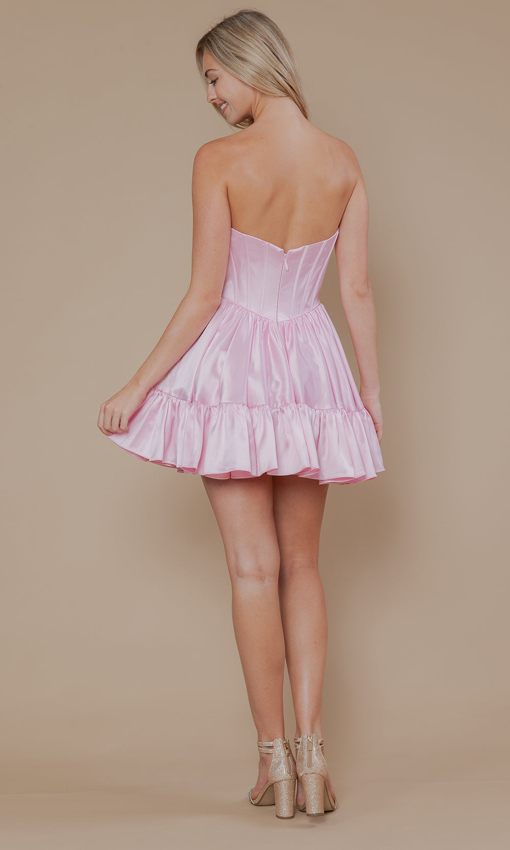 Poly USA 9954 - Corset Bodice A-Line Dress with Pockets Cocktail Dresses