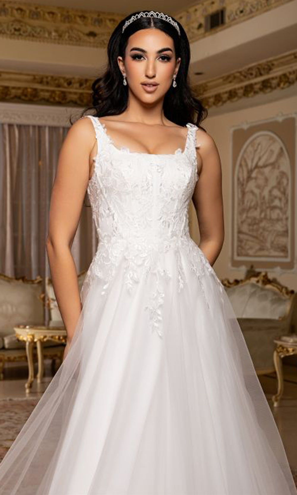 May Queen Bridal RQ8249 - Sleeveless Embroidered Long Gown