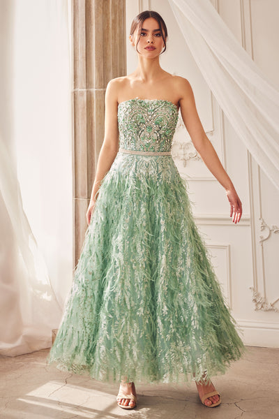 Andrea And Leo A1226 - Straight Across Beaded Evening Dress