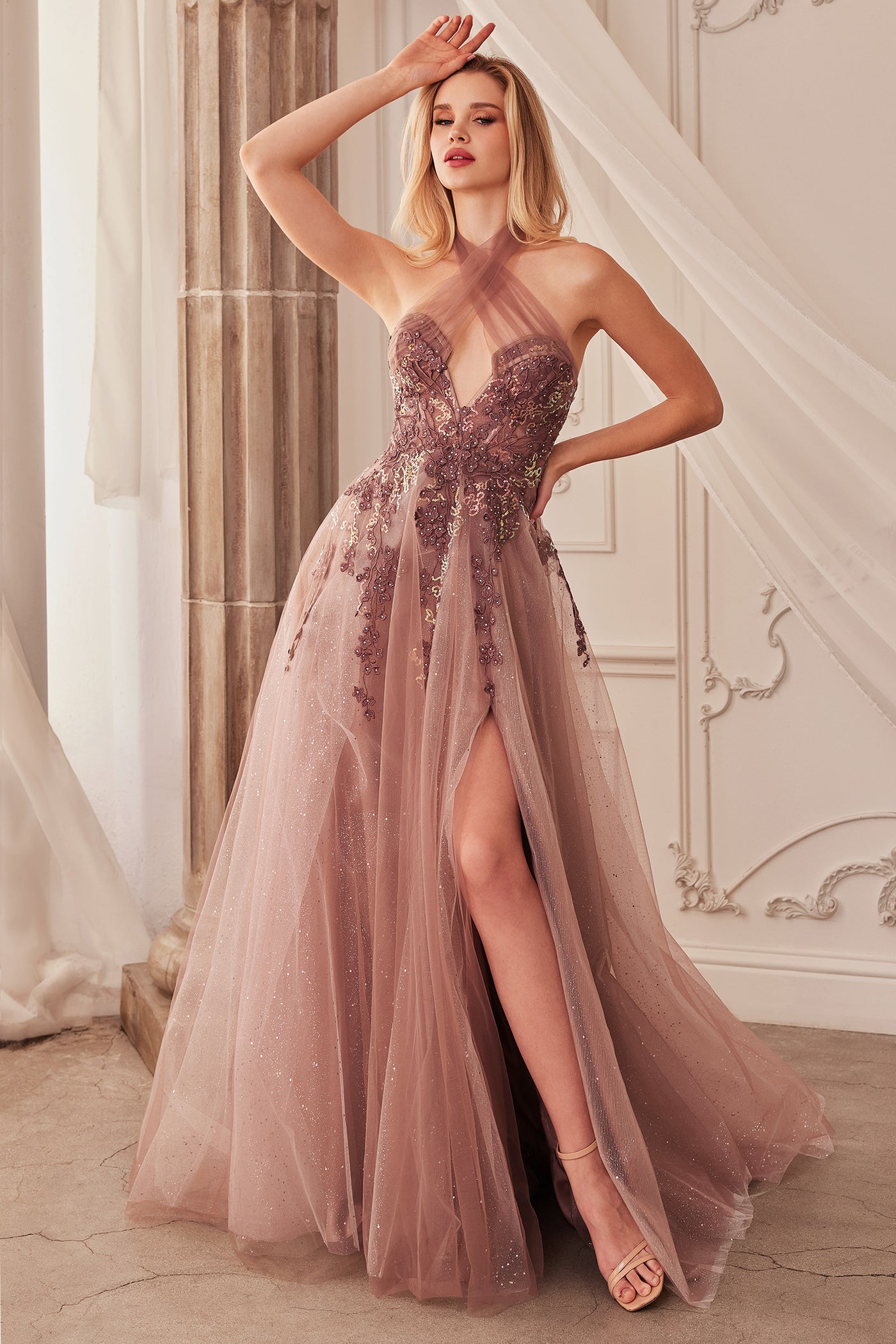 Andrea and Leo A1236 - Embellished Halter Gown