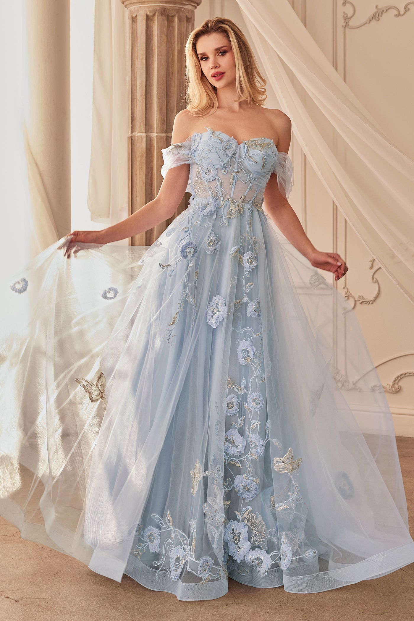 Andrea And Leo A1246 - Sweetheart Appliqued Evening Dress