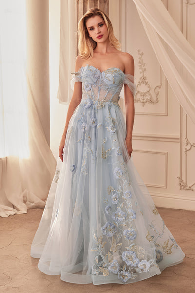 Andrea And Leo A1246 - Sweetheart Appliqued Evening Dress