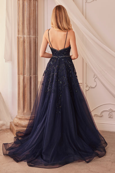 Andrea and Leo A1251 - V-Neck Tulle Gown