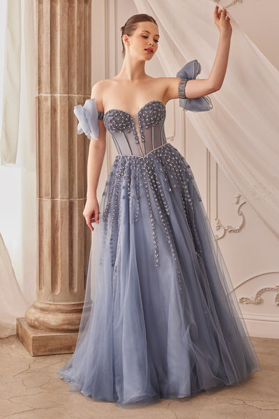 Andrea and Leo A1338 - Beaded Bow Gown