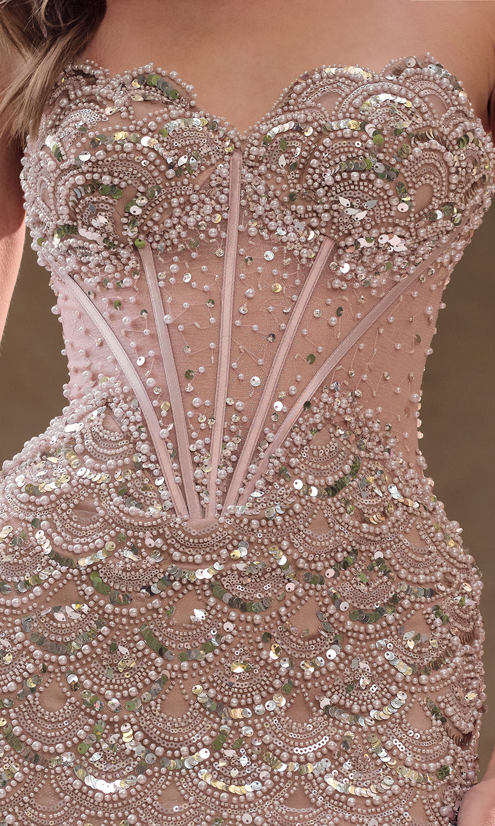 Andrea and Leo A1481 - Beaded Scallop Sweetheart Mermaid Gown Prom Dresses