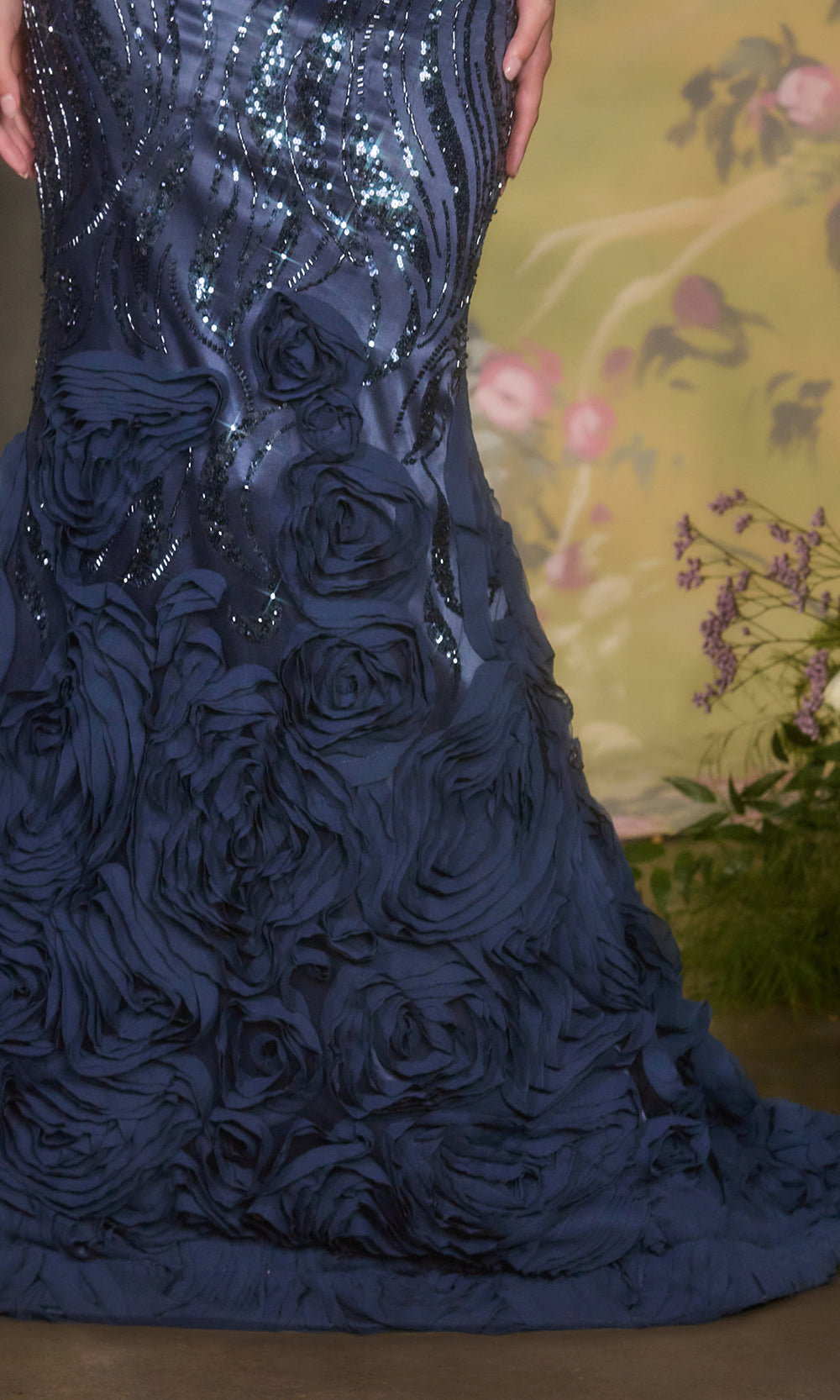 Andrea and Leo A1482 - Rosette Satin Mermaid Prom Dress Formal Gowns