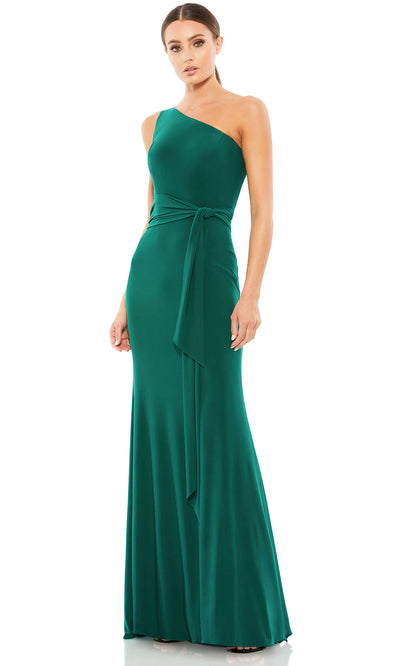 Ieena Duggal A26581 - Fitted One-Sleeve Long Dress Special Occasion Dresses 0 /Emerald