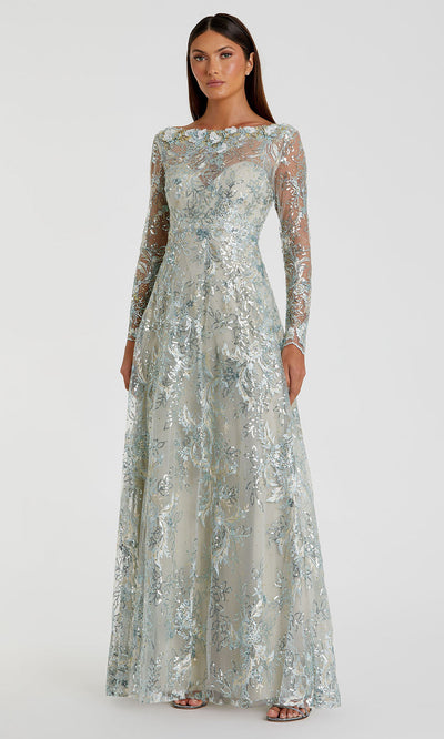 Mac Duggal A67498 - Long Sleeve Sequin Lace Evening Gown Mother of the Bride Dresses