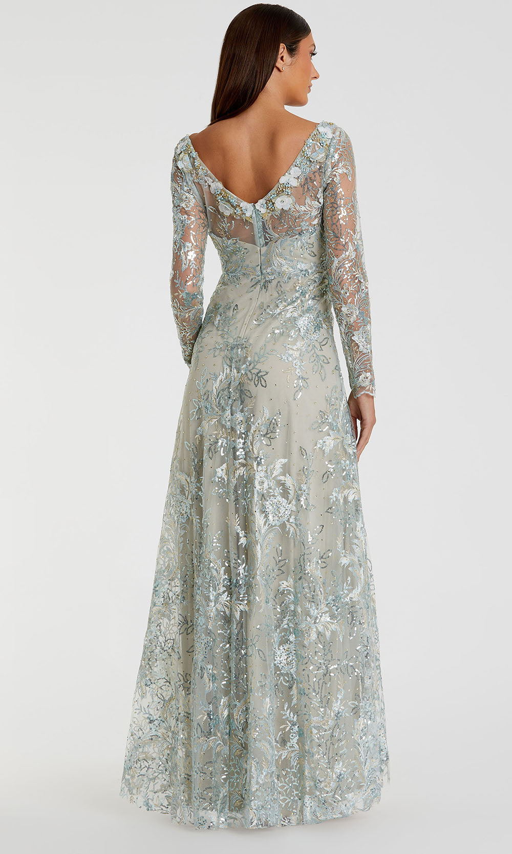 Mac Duggal A67498 - Long Sleeve Sequin Lace Evening Gown Mother of the Bride Dresses