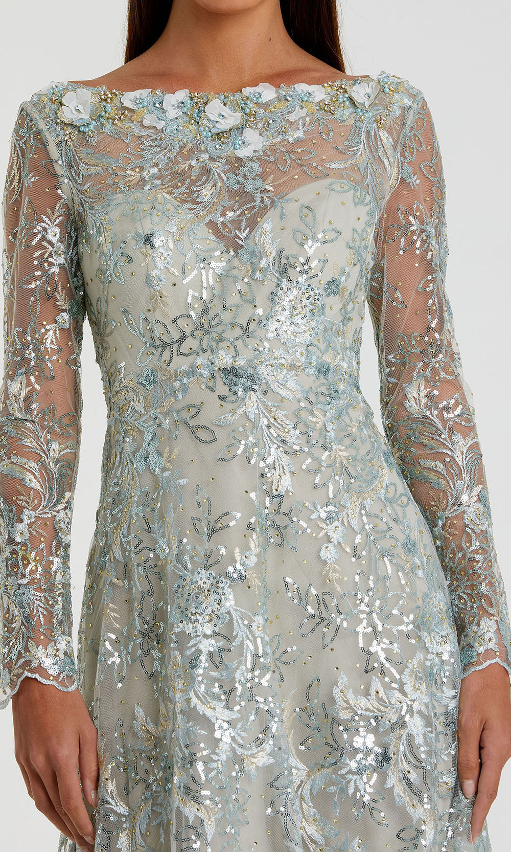 Mac Duggal A67498 - Long Sleeve Sequin Lace Evening Gown Mother of the Bride Dresses