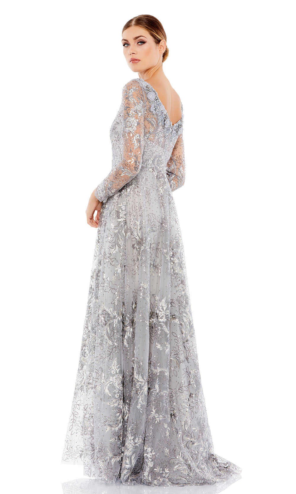 Mac Duggal A67498 - Long Sleeve Sequin Lace Evening Gown Mother of the Bride Dresses