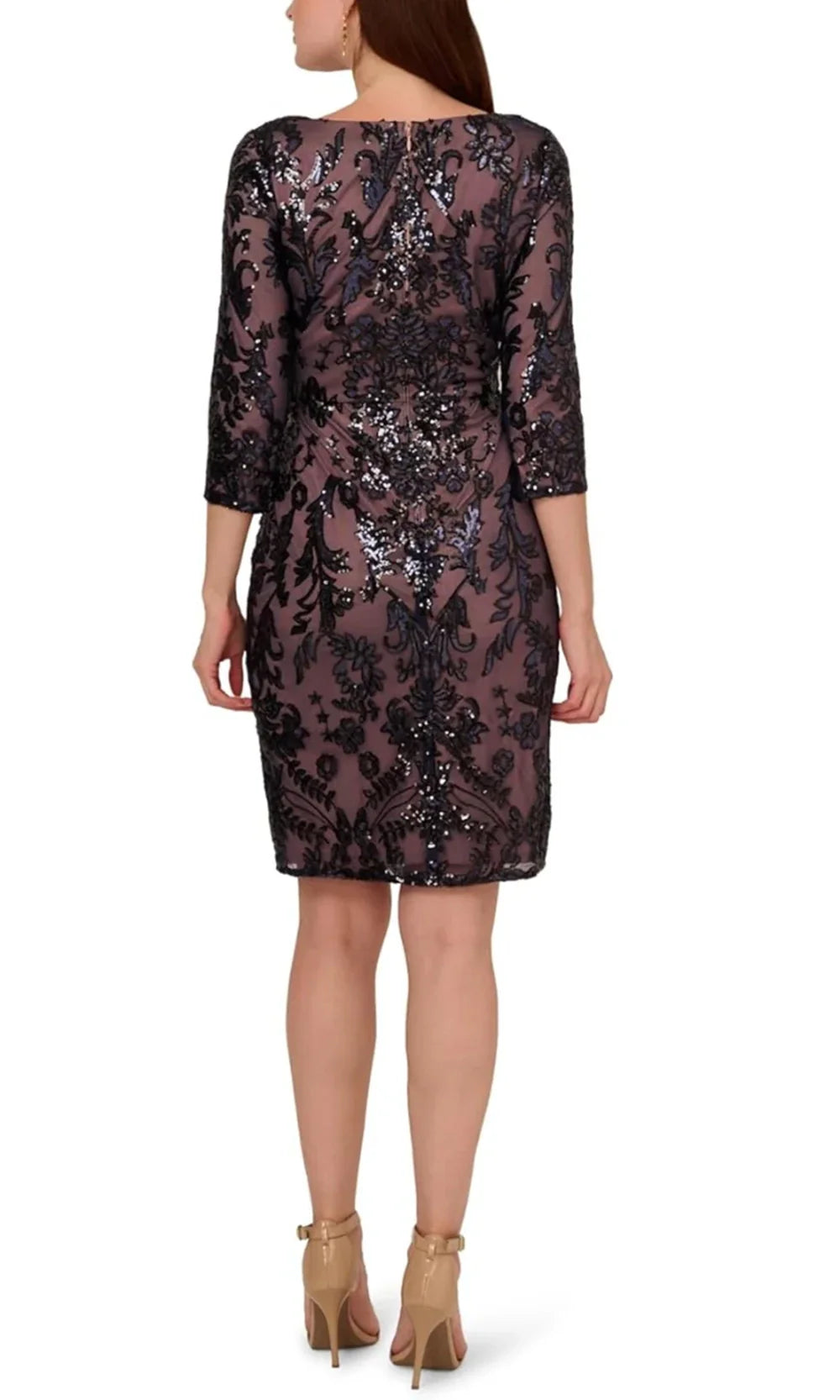 Adrianna Papell AD5E211694 - Three-Quarter Sleeve Embellished Dress Homecoming Dresses