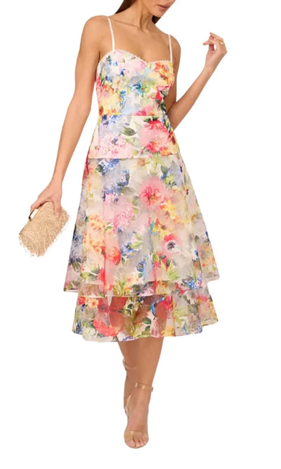 Adrianna Papell ADAE211291 - Spaghetti Strap Sweetheart Floral Dress Homecoming Dresses