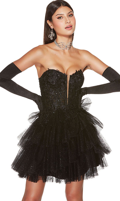 Alyce Paris 3766 - Open Back Sweetheart Neckline Prom Dress Homecoming Dresses 000 / Black