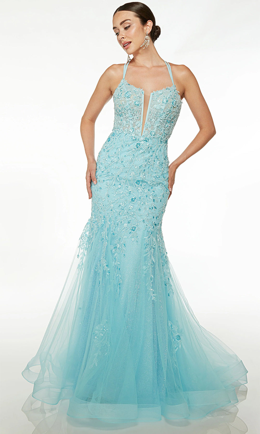 Alyce Paris 61640 - Corset Double Strap Prom Gown Prom Dresses 000 / Baby Blue