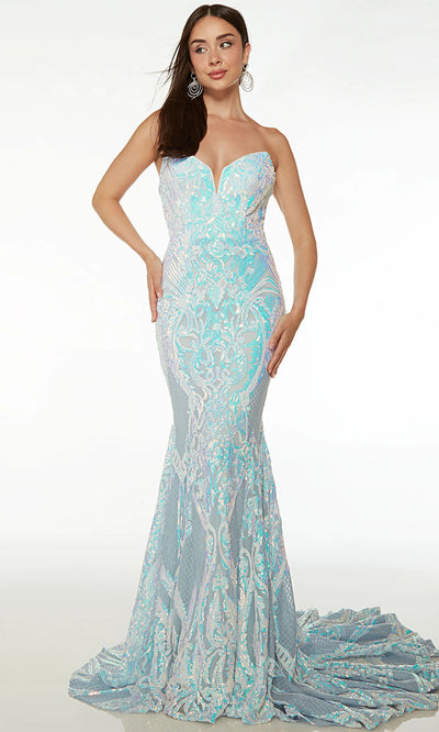 Alyce Paris 61648 - Strapless Mermaid Prom Gown Prom Dresses 000 / Opal-Light Blue