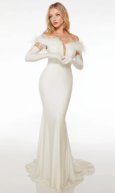 Alyce Paris 61726 - Feathers Mermaid Evening Dress Bridal Dresses