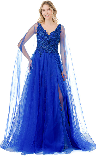 Aspeed Design L2906T - Sleeveless V-Neck Prom Gown Special Occasion Dress XXS / Royal