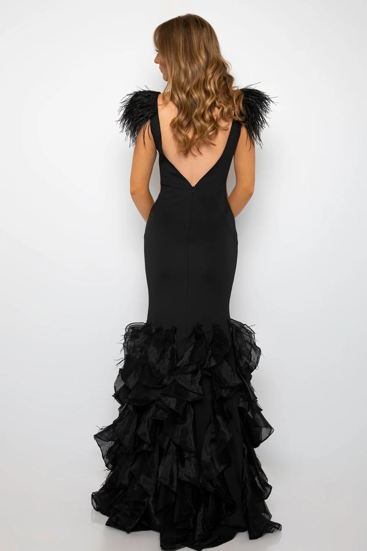 Ava Presley 39312 - Feathered Ruffle Prom Dress