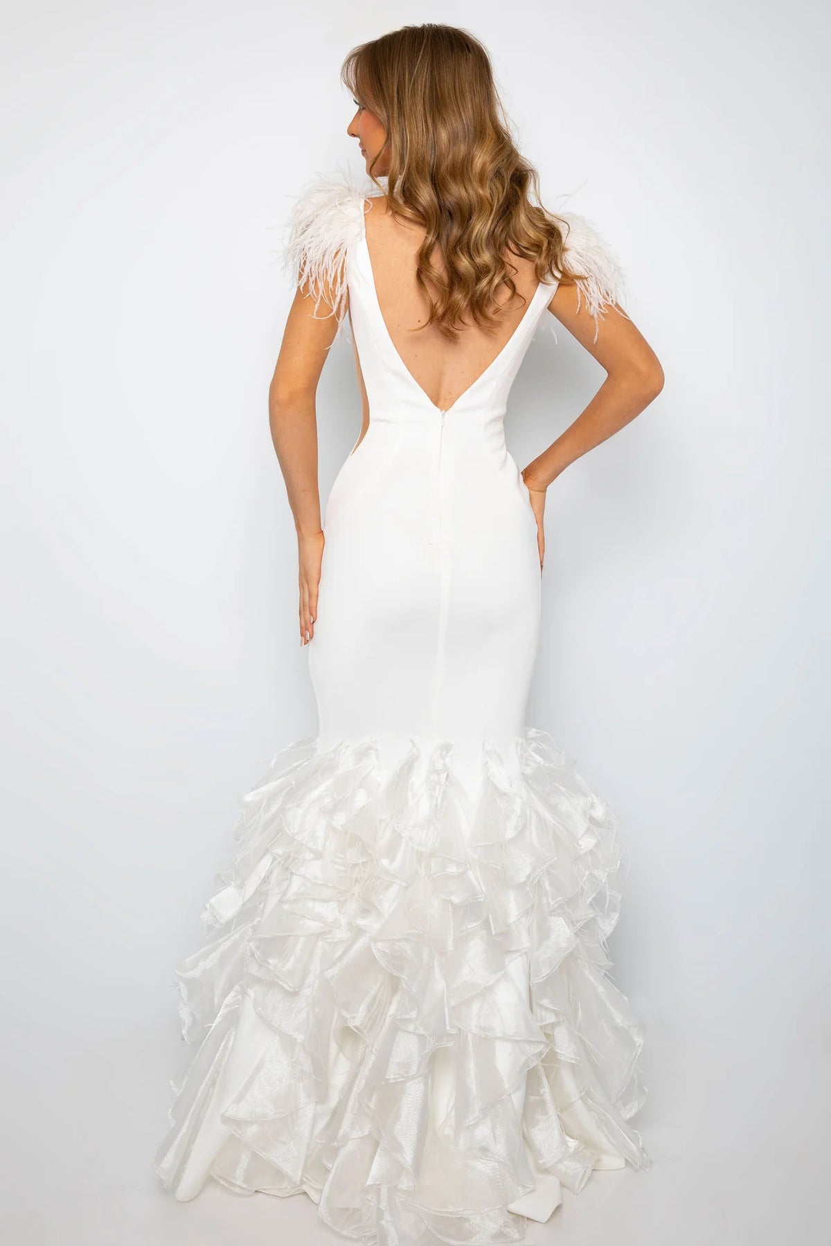Ava Presley 39312 - Feathered Ruffle Prom Dress