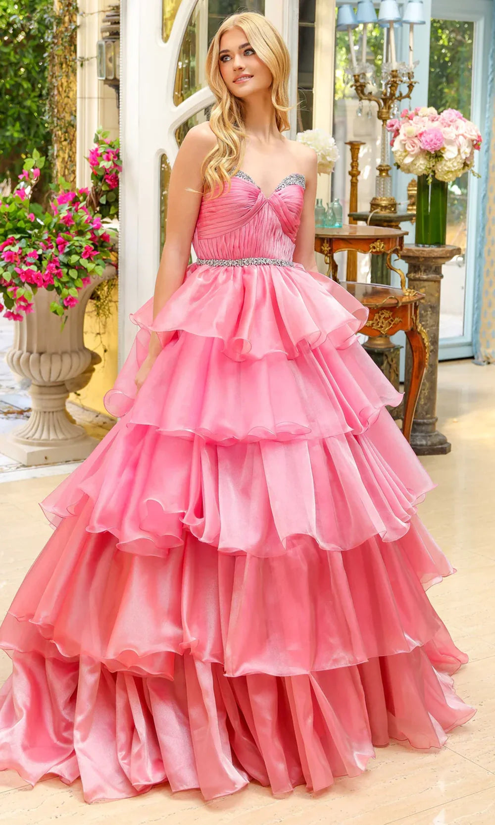 Ava Presley 29546 - Beaded Accent Ruffled Ballgown Ball Gowns