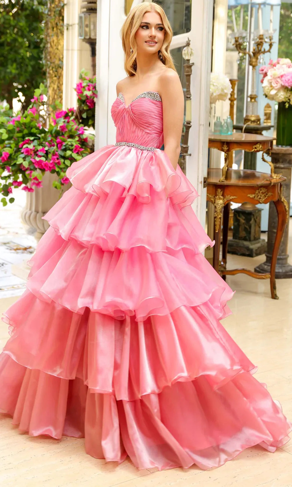 Ava Presley 29546 - Beaded Accent Ruffled Ballgown Ball Gowns