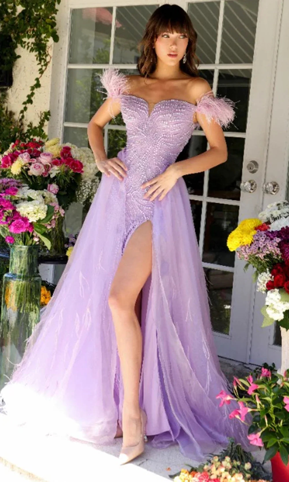 Ava Presley 29233 - Beaded Lace Tulle Overskirt Gown Prom Dresses