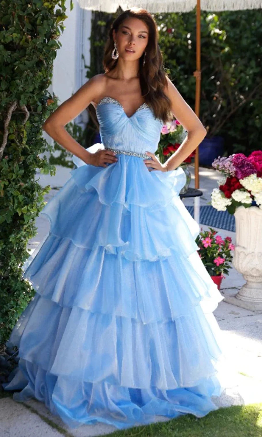 Ava Presley 29546 - Beaded Accent Ruffled Ballgown Ball Gowns
