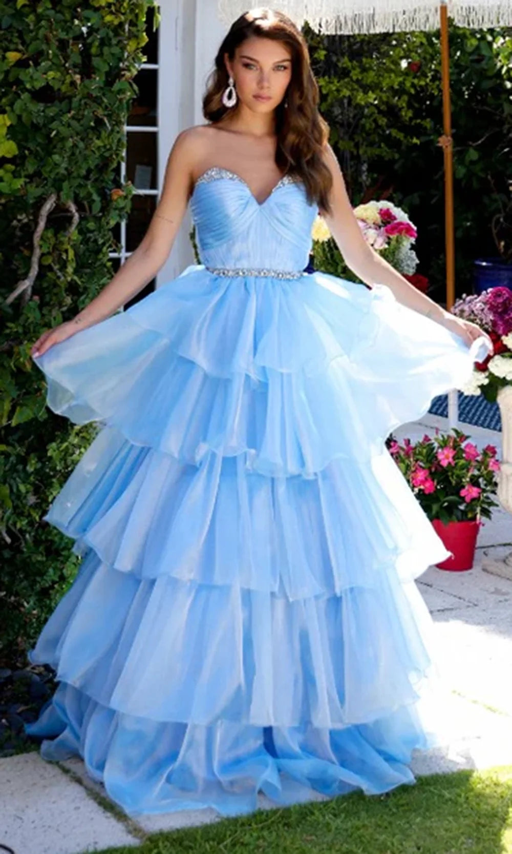 Ava Presley 29546 - Beaded Accent Ruffled Ballgown Ball Gowns
