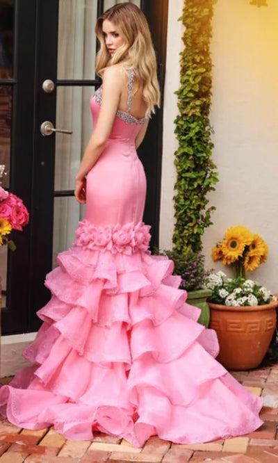 Ava Presley 39566 - Beaded Strap Sweetheart Ruffle Gown Prom Dresses