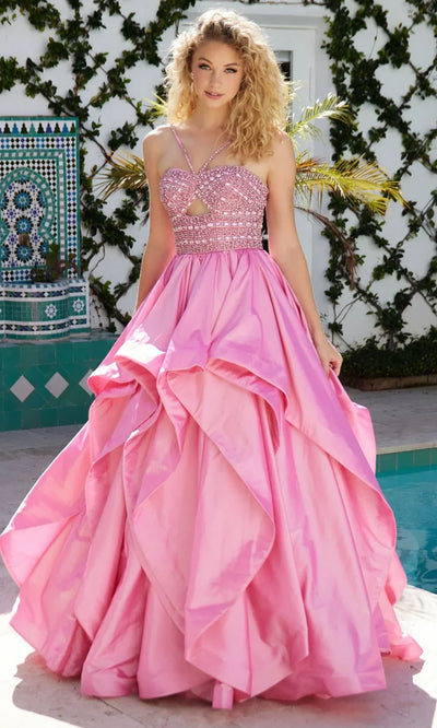 Ava Presley 40054 - Keyhole Sweetheart Ruffle Gown Prom Dresses