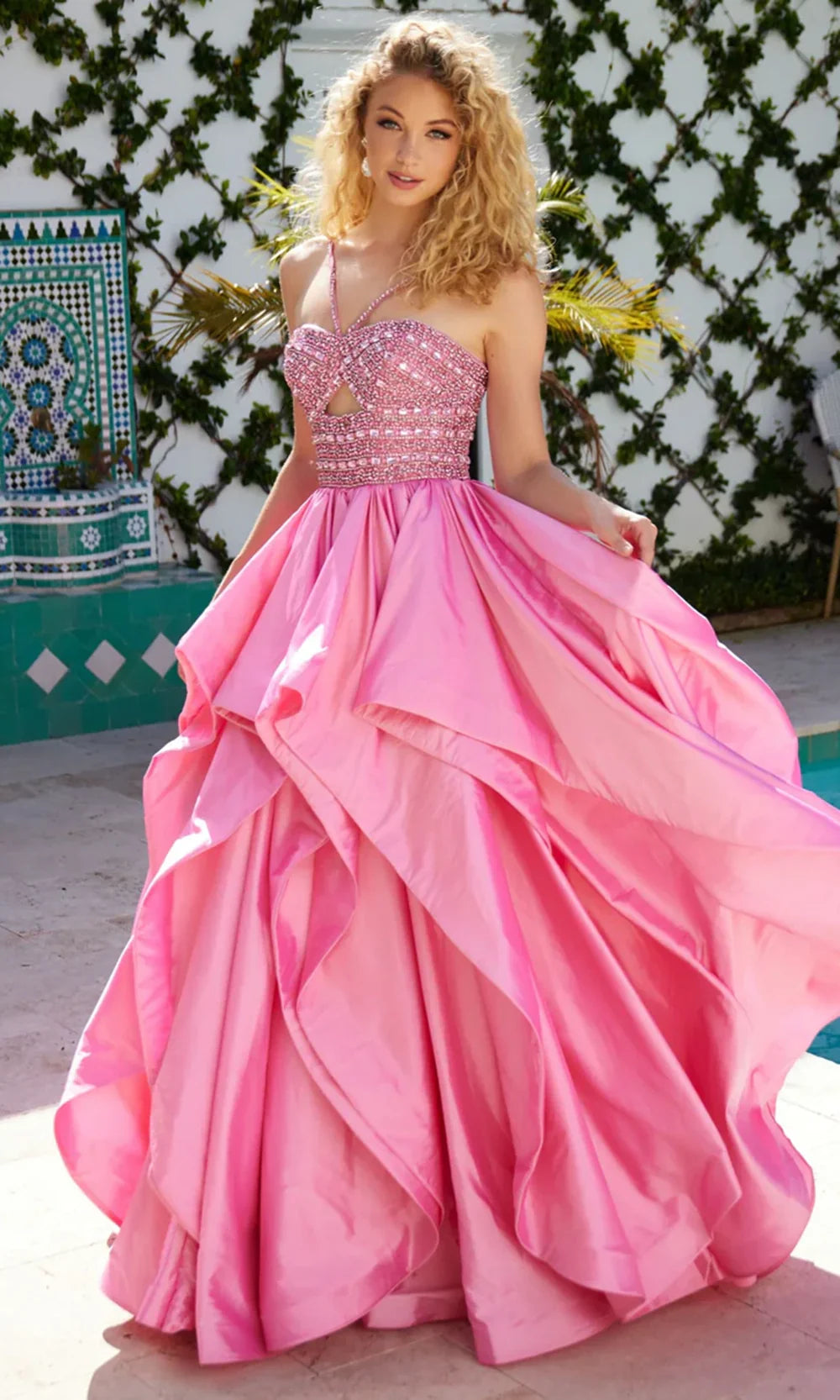 Ava Presley 40054 - Keyhole Sweetheart Ruffle Gown Prom Dresses