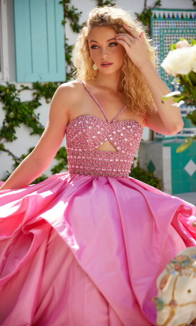 Ava Presley 40054 - Keyhole Sweetheart Ruffle Gown Prom Dresses