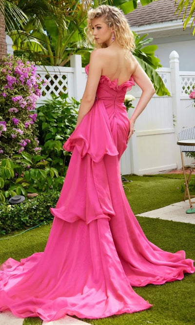 Ava Presley 40532 - Long Strapless Gown with Tiered Overskirt Prom Dresses