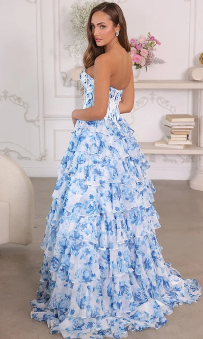 Ava Presley 26441 - Beaded Bust Sweetheart Printed Gown Ball Gowns