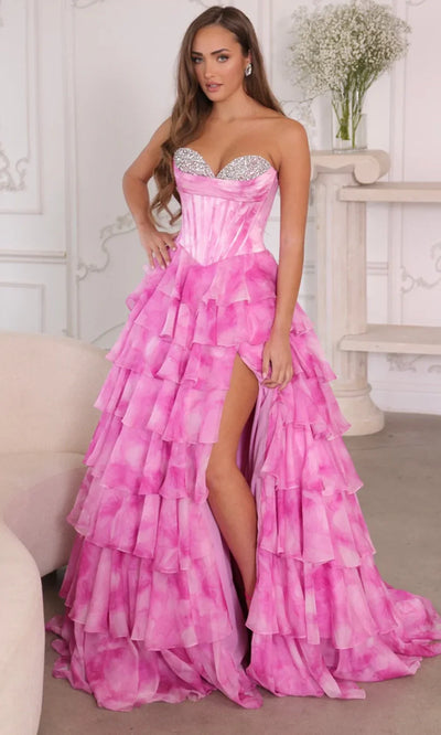 Ava Presley 26442 - Sweetheart Ruffle Ballgown with Beaded Bust Prom Dresses