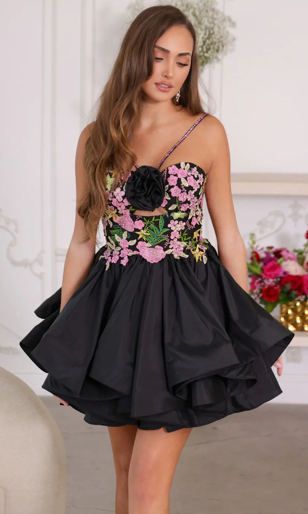 Ava Presley 26348 - Layered Skirt Sweetheart Mini Dress Homecoming Dresses