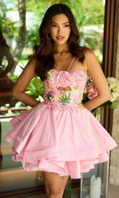 Ava Presley 26348 - Layered Skirt Sweetheart Mini Dress Homecoming Dresses