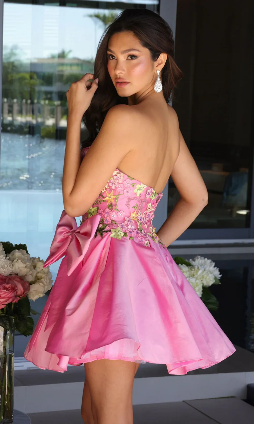 Ava Presley 26347 - Strapless Floral A-Line Cocktail Dress Homecoming Dresses