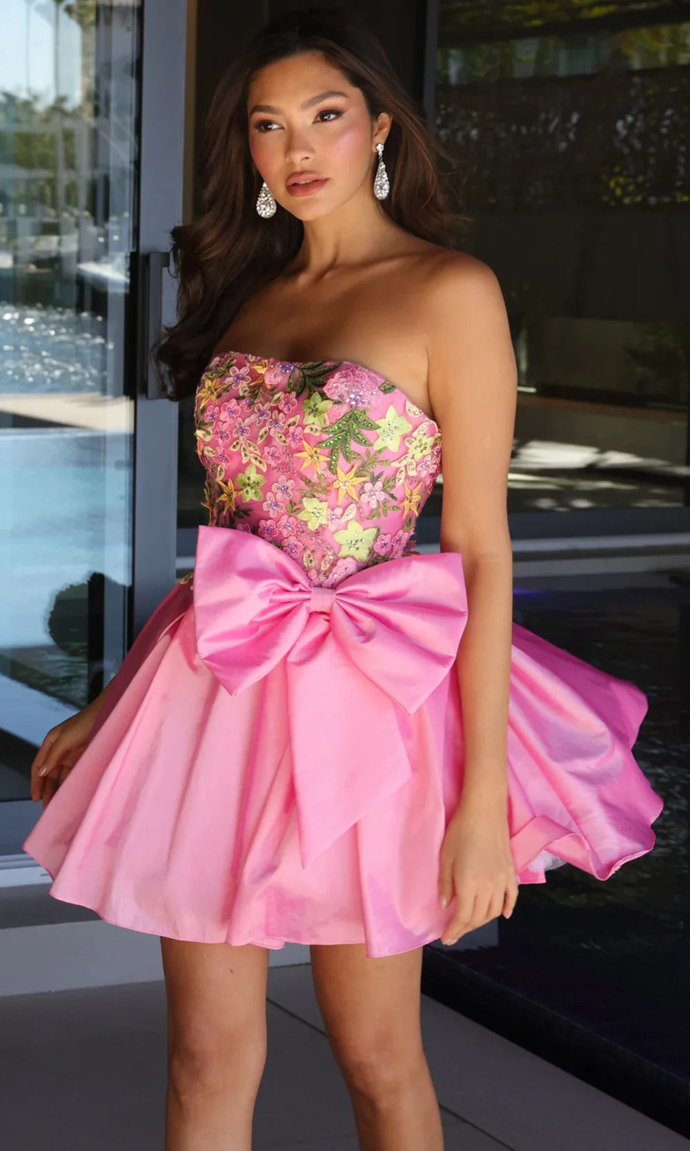 Ava Presley 26347 - Strapless Floral A-Line Cocktail Dress Homecoming Dresses