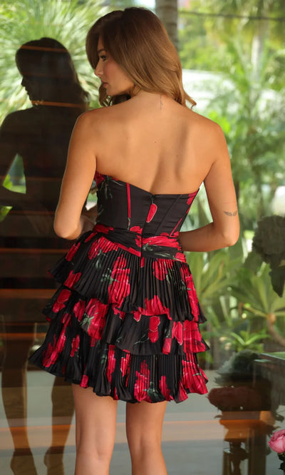Ava Presley 47113 - Short Floral Print Sweetheart Dress Homecoming Dresses