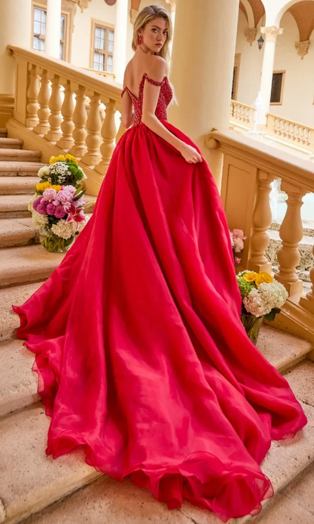 Ava Presley 47253 - Beaded Off?Shoulder Sweetheart GownProm Dresses