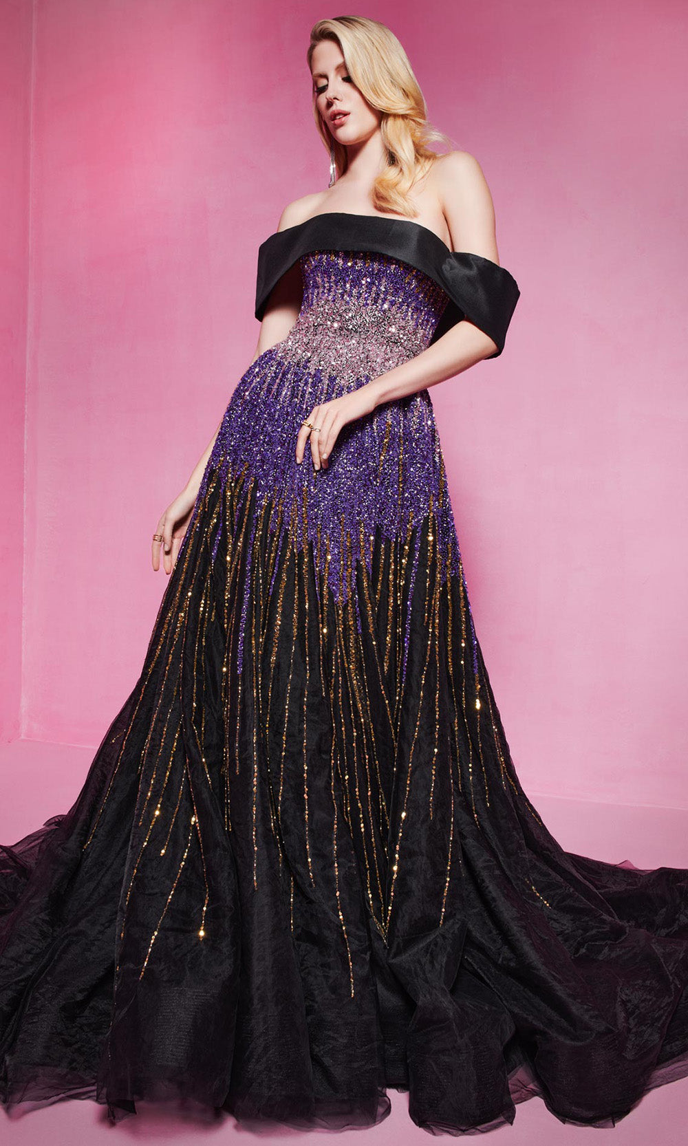 MNM Couture B1009 - A-Line Beaded Evening Gown Ball Gowns