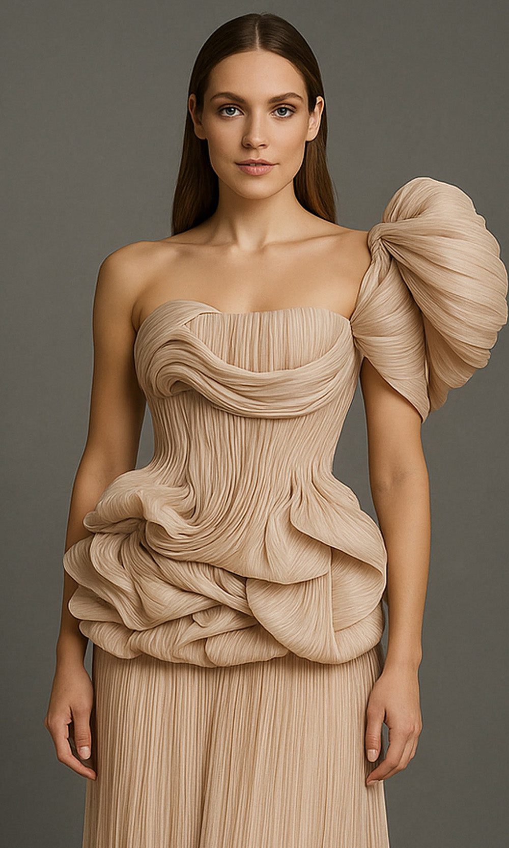 MNM COUTURE B1181 - Sculpted Sleeve A-line Evening Gown Mother of the Bride Dresses