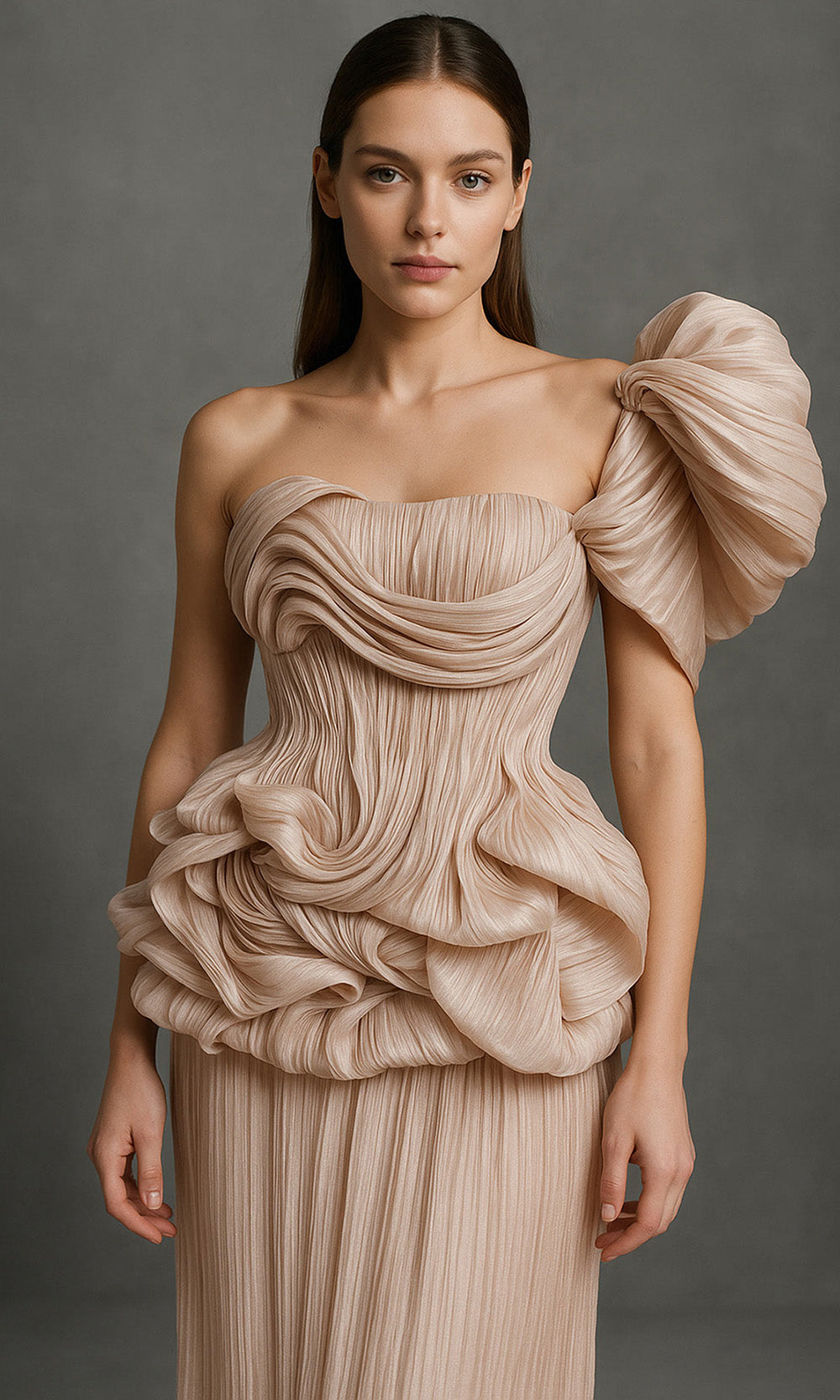 MNM COUTURE B1181 - Sculpted Sleeve A-line Evening Gown Mother of the Bride Dresses