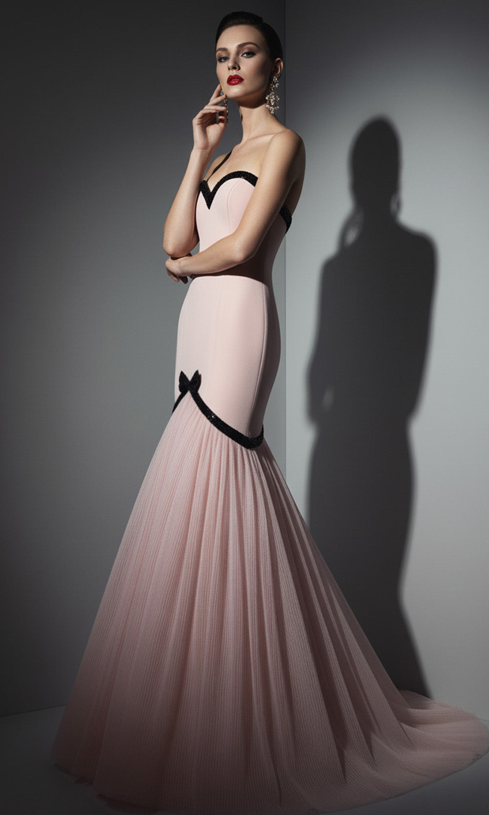MNM COUTURE B1203 - Sweetheart Pleated Mermaid Long Dress Prom Dresses