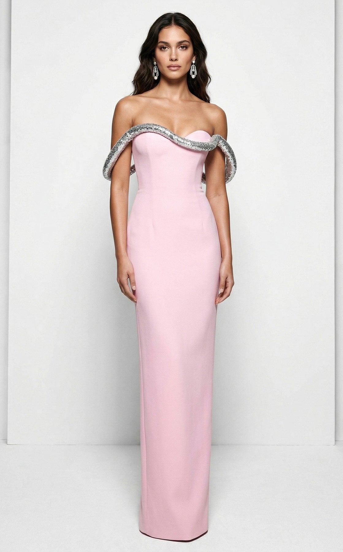 MNM COUTURE B1233 - Sweetheart Back Slit Evening Gown