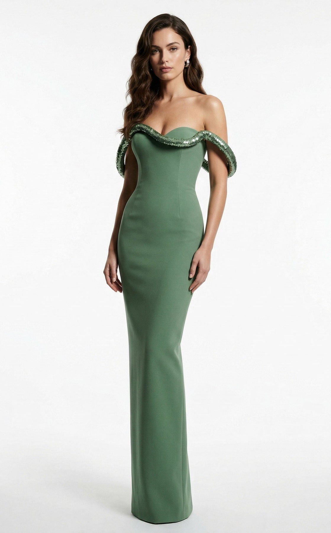 MNM COUTURE B1233 - Sweetheart Back Slit Evening Gown